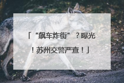 “飙车炸街”？曝光！苏州交警严查！